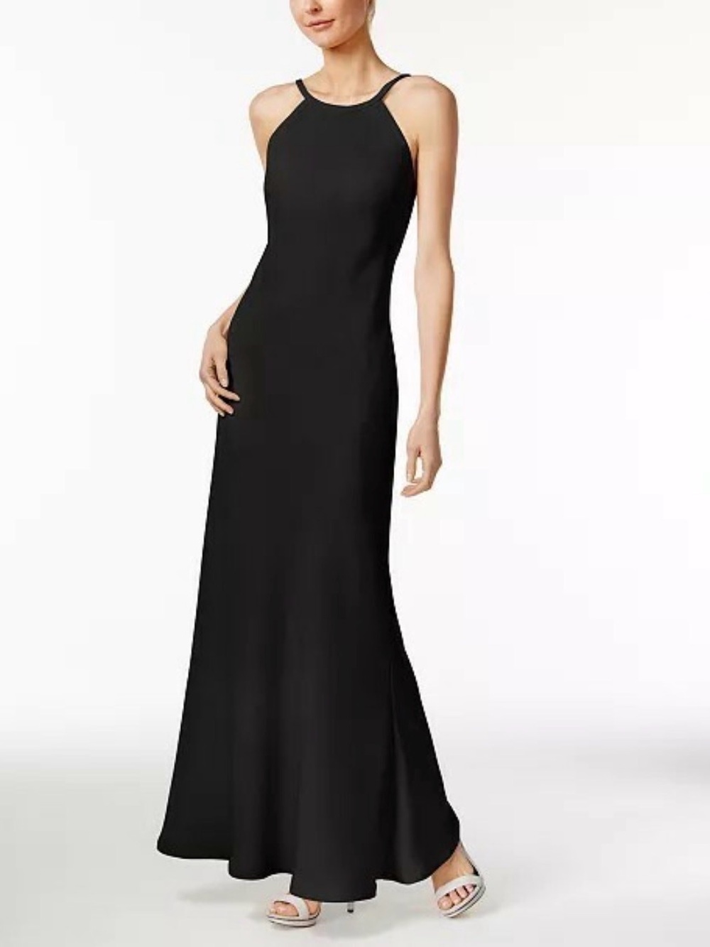 Calvin Klein Black Halter-Style Maxi Dress Size 8